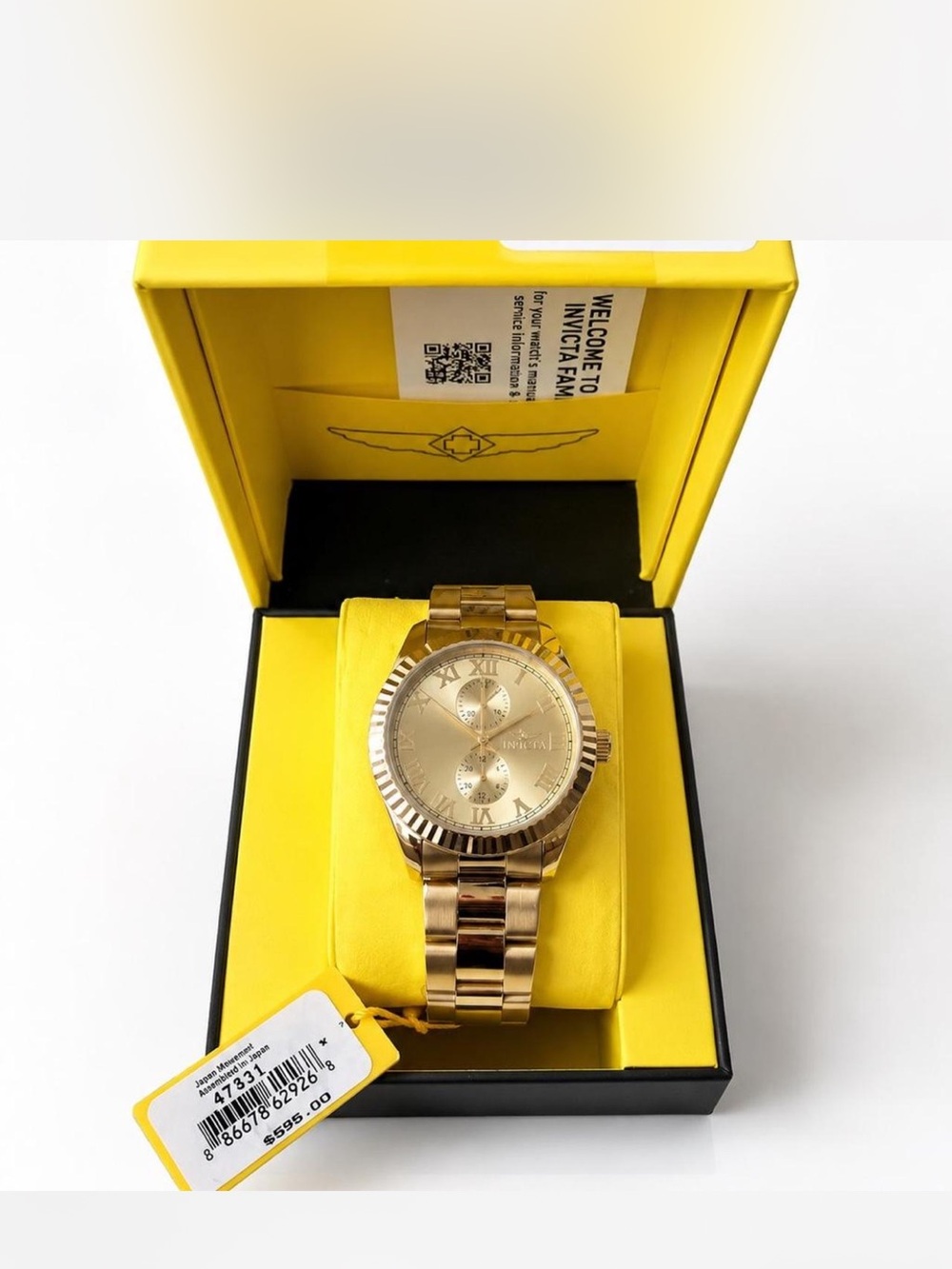 Invicta Men's Gold Tone Bracelet Watch with Champagne Dial